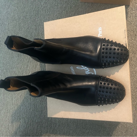 Christian Louboutin Black and Red Spiked Boots - Picture 2 of 3